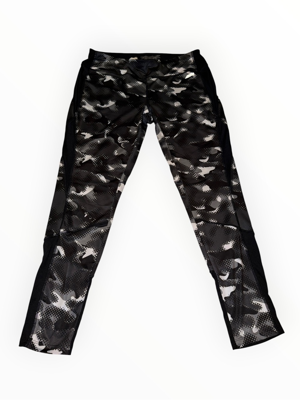 Women's Avia Black Gray Camo Active Leggings Large
